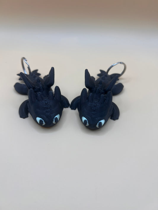 Shadow Ember Hatchling Keychain (Glow Eyes Edition)