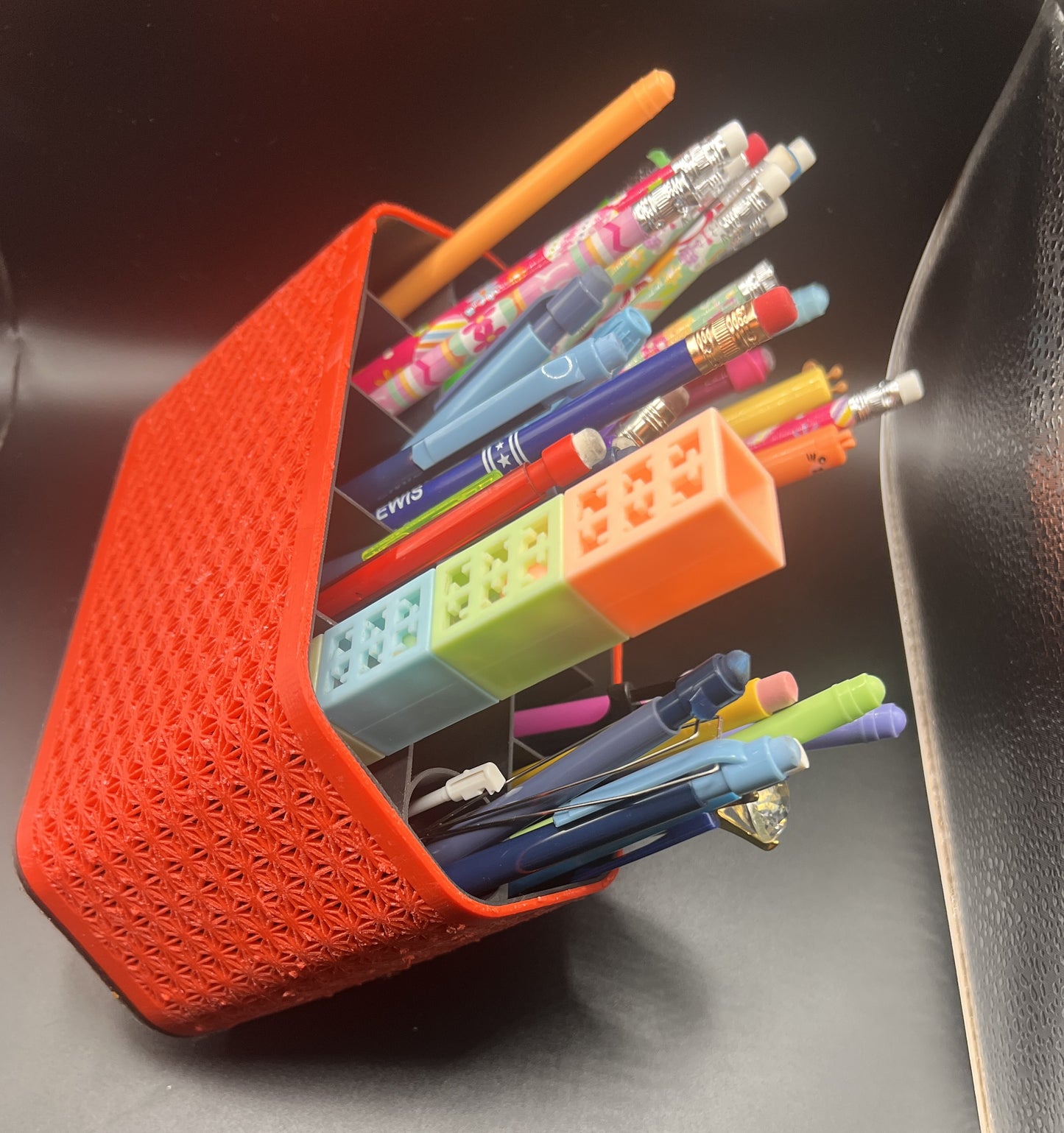 Dual-Tone Mesh Desk Organizer
